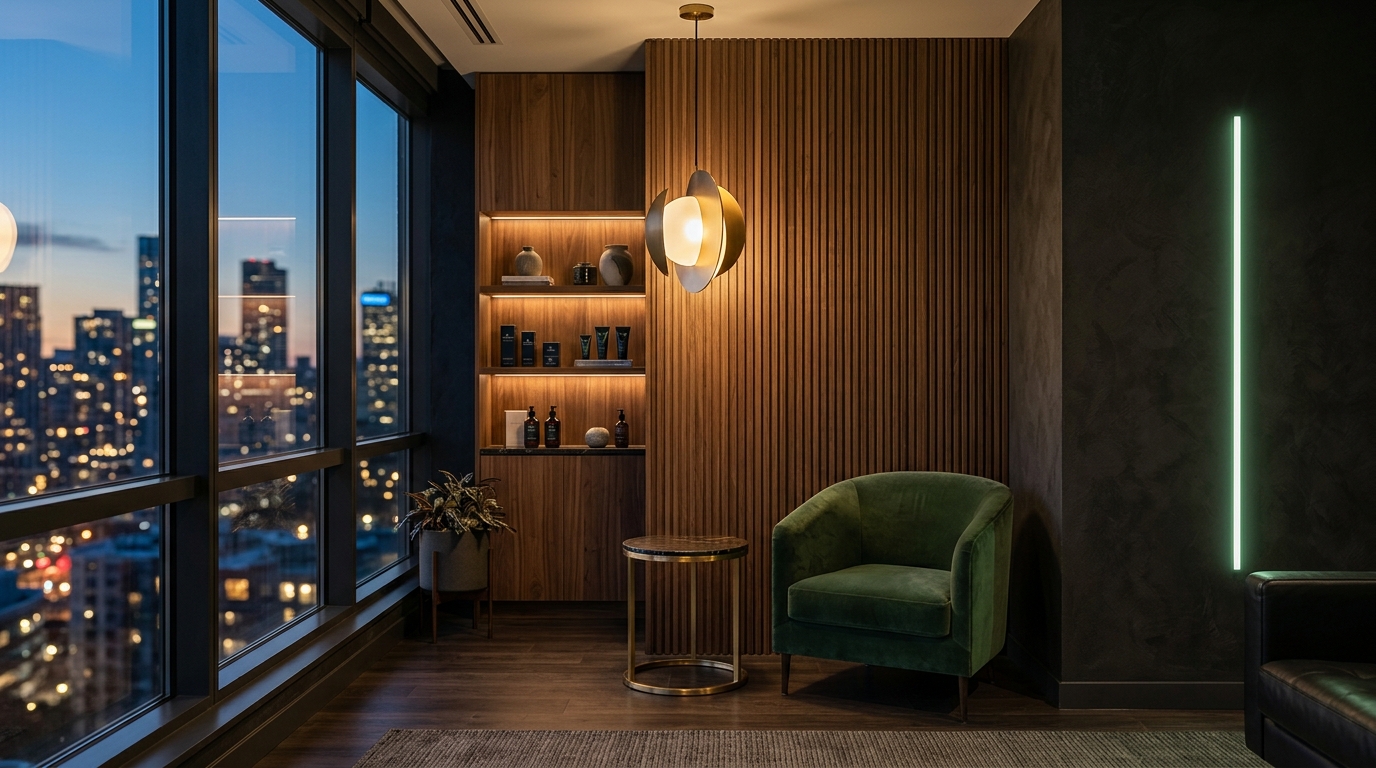 A modern aesthetic clinic lounge
